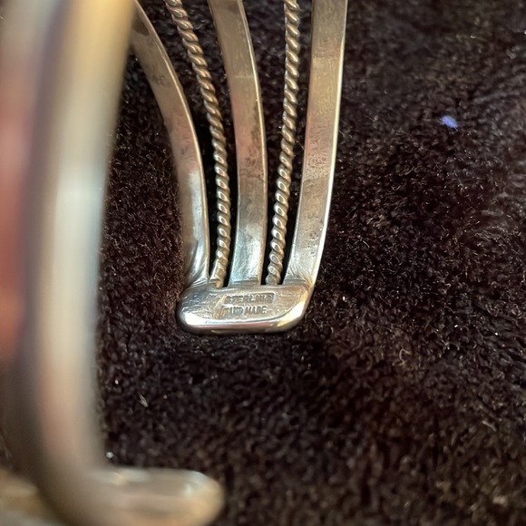 Sterling and Turquoise Native American Cuff Bracelet - Picture 11 of 11